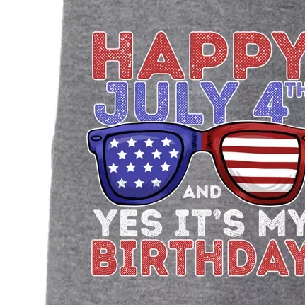 4th Of July Birthday Sunglasses Born On The Fourth Of July Gift Doggie 3-End Fleece Hoodie