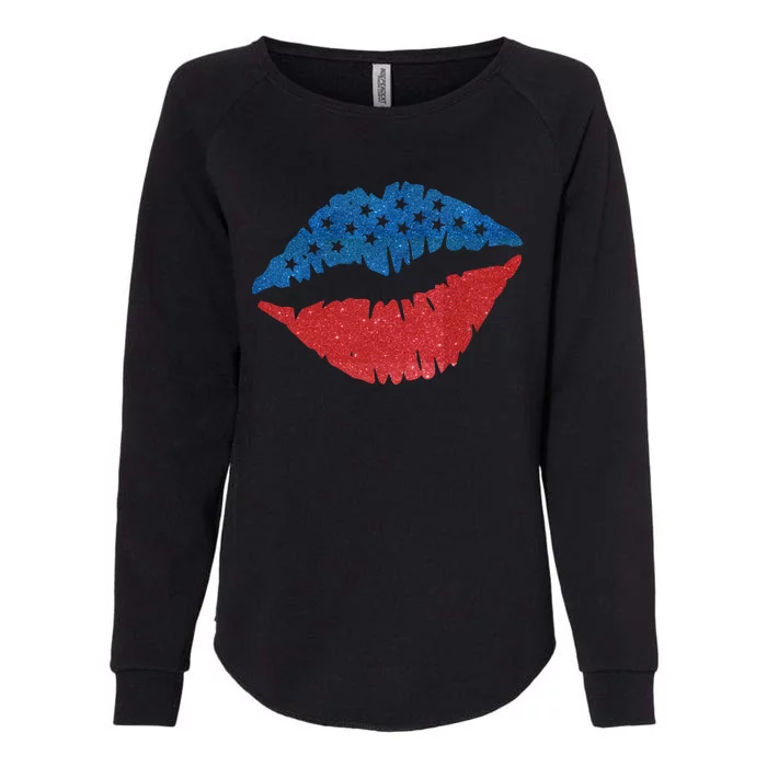 4th Of July Lips Holiday Womens California Wash Sweatshirt