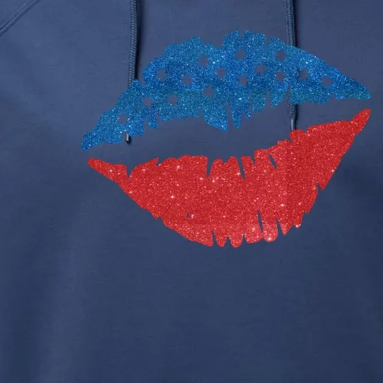 4th Of July Lips Holiday Performance Fleece Hoodie