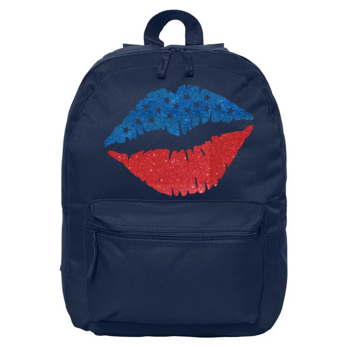 4th Of July Lips Holiday 16 in Basic Backpack