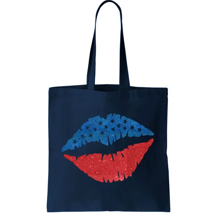 4th Of July Lips Holiday Tote Bag