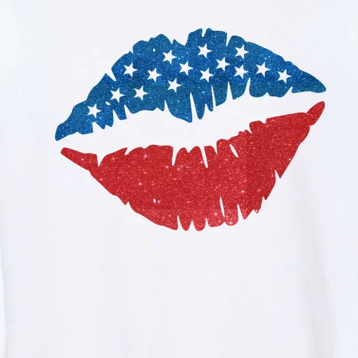 4th Of July Lips Holiday Garment-Dyed Sweatshirt