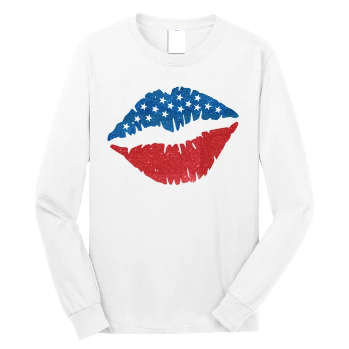 4th Of July Lips Holiday Long Sleeve Shirt