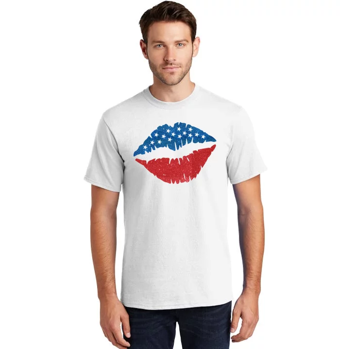 4th Of July Lips Holiday Tall T-Shirt