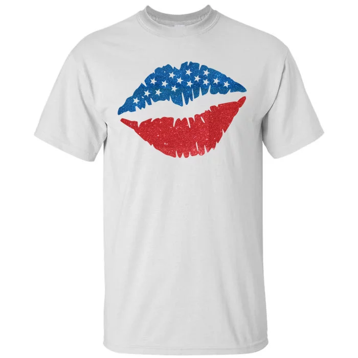 4th Of July Lips Holiday Tall T-Shirt