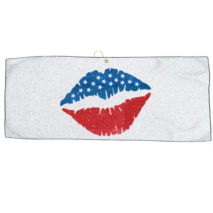 4th Of July Lips Holiday Large Microfiber Waffle Golf Towel