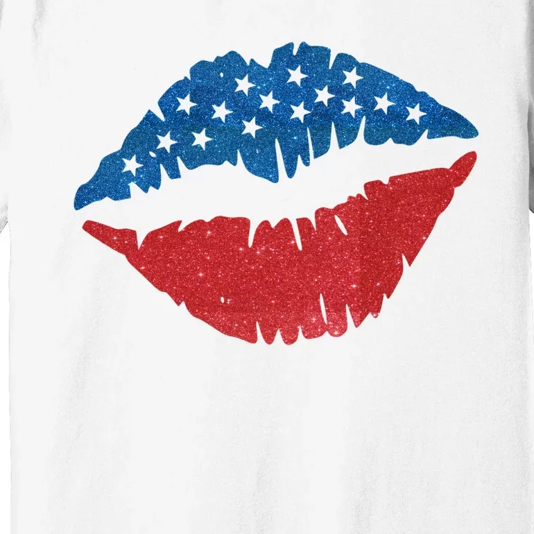 4th Of July Lips Holiday Premium T-Shirt