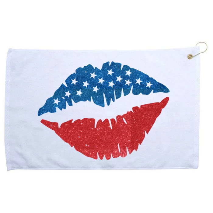 4th Of July Lips Holiday Grommeted Golf Towel