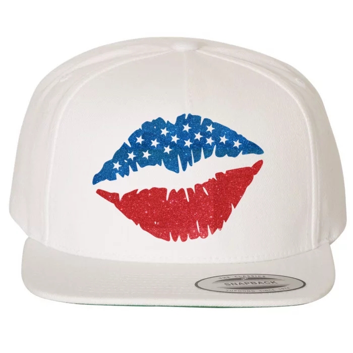 4th Of July Lips Holiday Wool Snapback Cap