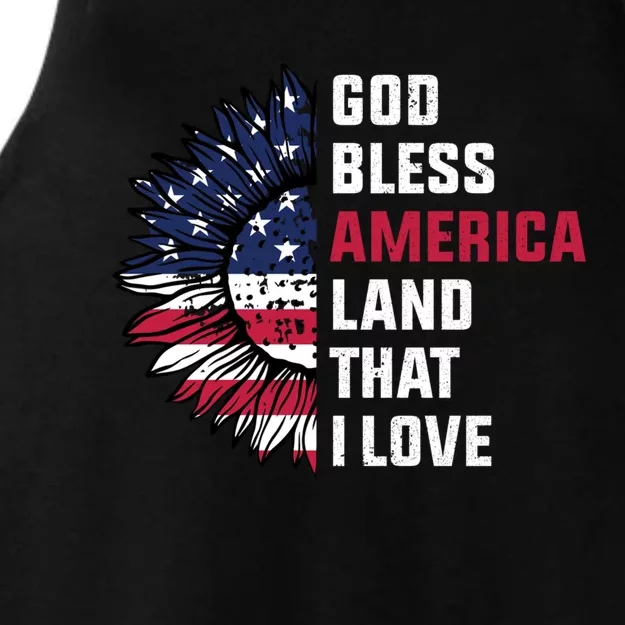 4th Of July God Bless America Land That I Love Usa Flag Gift Ladies Tri-Blend Wicking Tank