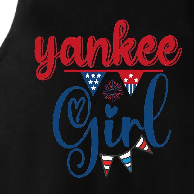 4th Of July Yankee American Flag Fourth Of July Ladies Tri-Blend Wicking Tank