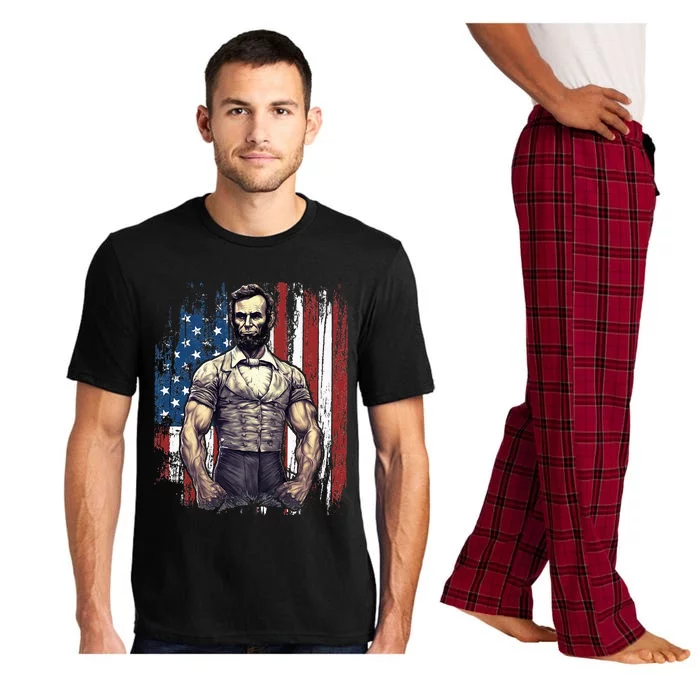 4th of July Patriotic Funny Abraham Lincoln Graphic July 4th Pajama Set