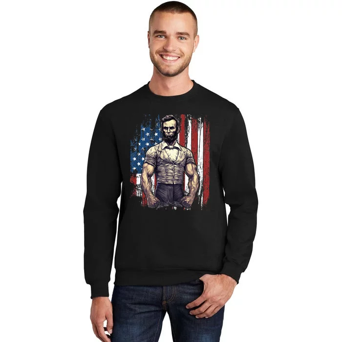 4th of July Patriotic Funny Abraham Lincoln Graphic July 4th Tall Sweatshirt