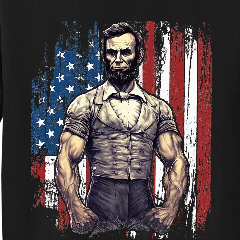 4th of July Patriotic Funny Abraham Lincoln Graphic July 4th Tall Sweatshirt