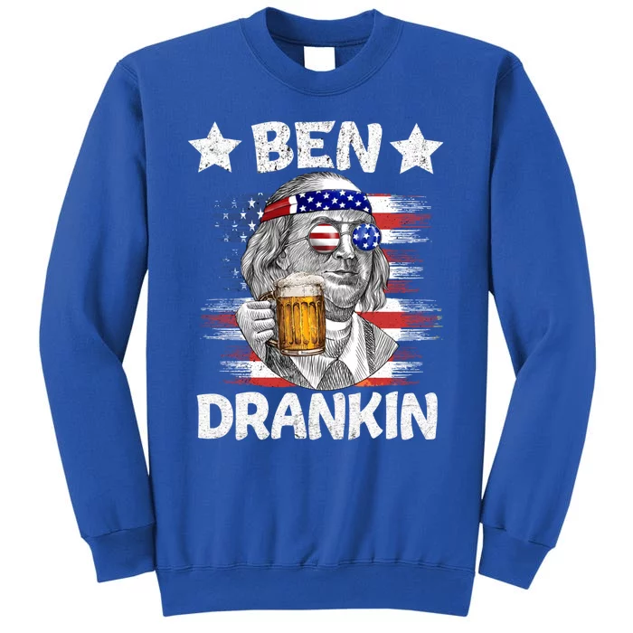 4th Of July Ben Drankin Ing Beer Benjamin Franklin Usa Great Gift Sweatshirt