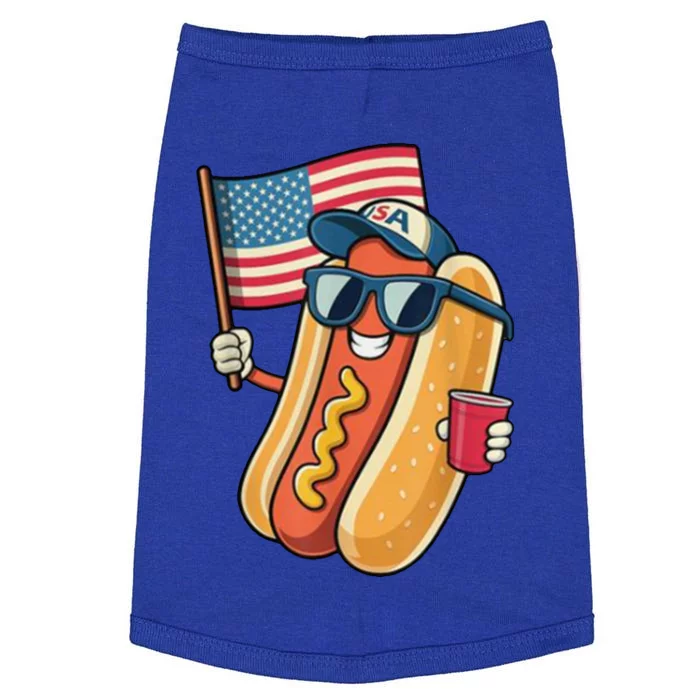 4th Of July Hotdog Funny Patriotic Usa Doggie Tank