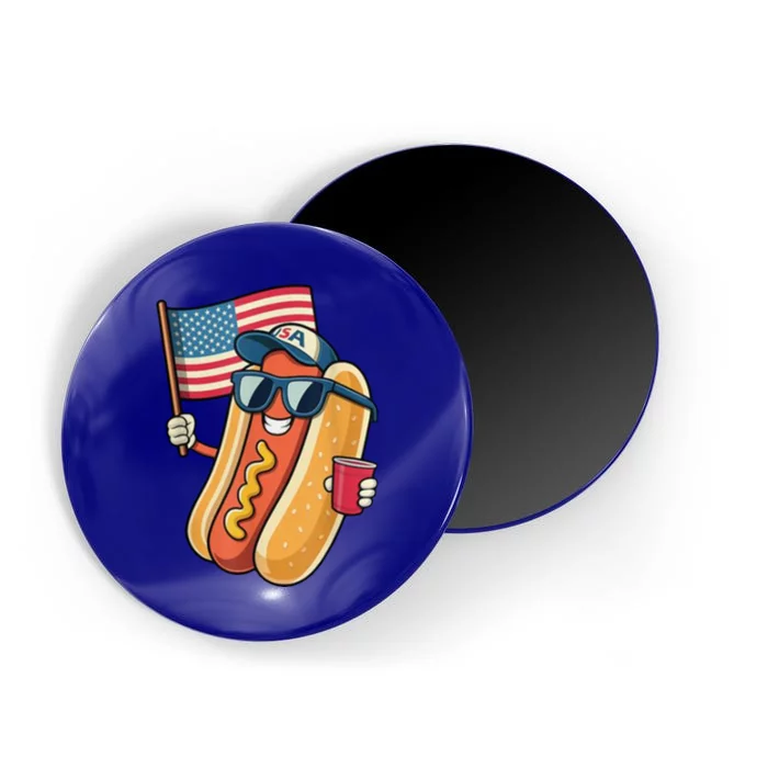 4th Of July Hotdog Funny Patriotic Usa Magnet