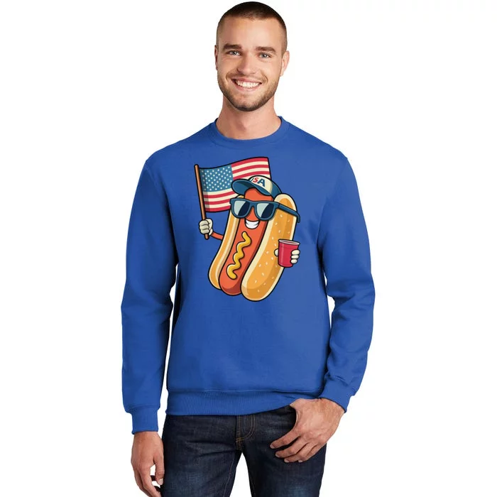 4th Of July Hotdog Funny Patriotic Usa Tall Sweatshirt