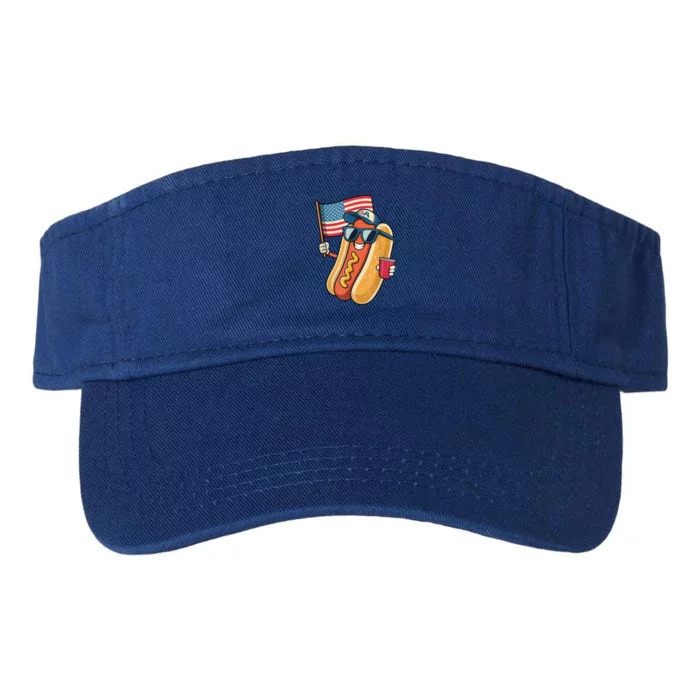 4th Of July Hotdog Funny Patriotic Usa Valucap Bio-Washed Visor