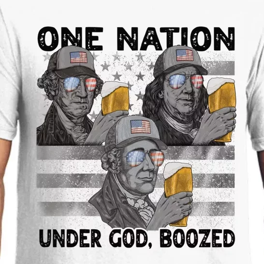 4th Of July Beer One Nation Under God Boozed Presidents Gift Pajama Set