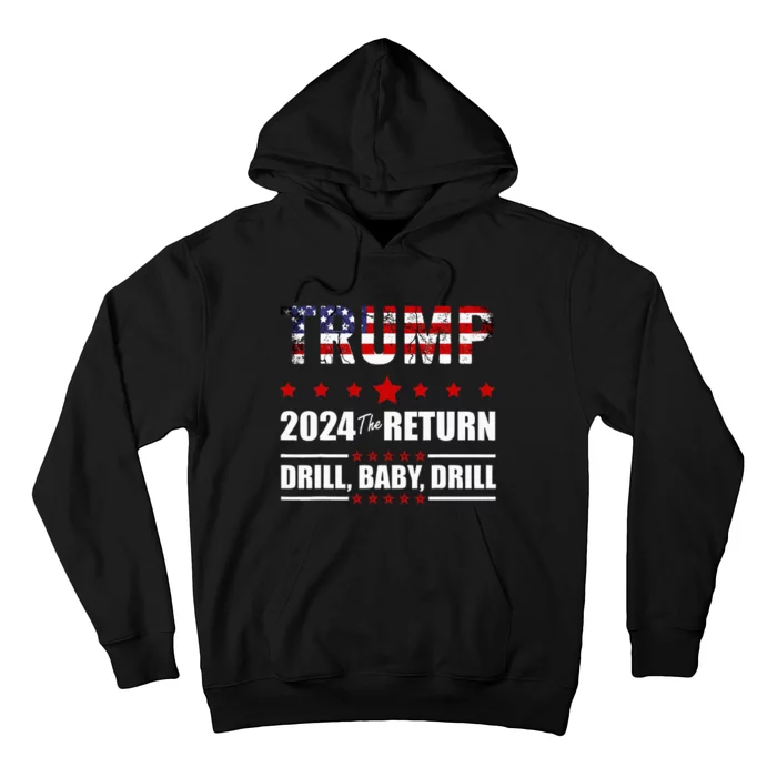 4th Of July Trump 2024 Drill Baby Drill Us Flag Republican Hoodie