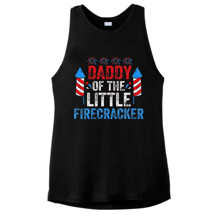 4th Of July Dad Daddy Of The Little Firecracker Ladies Tri-Blend Wicking Tank