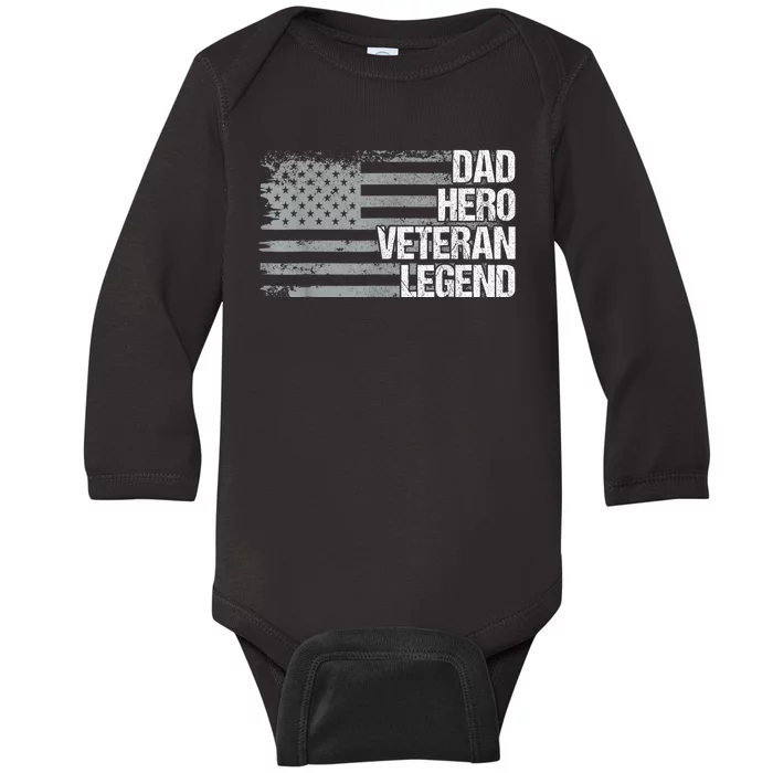 4th Of July For Men Women USA US Flag Dad Grandpa Veteran Baby Long Sleeve Bodysuit