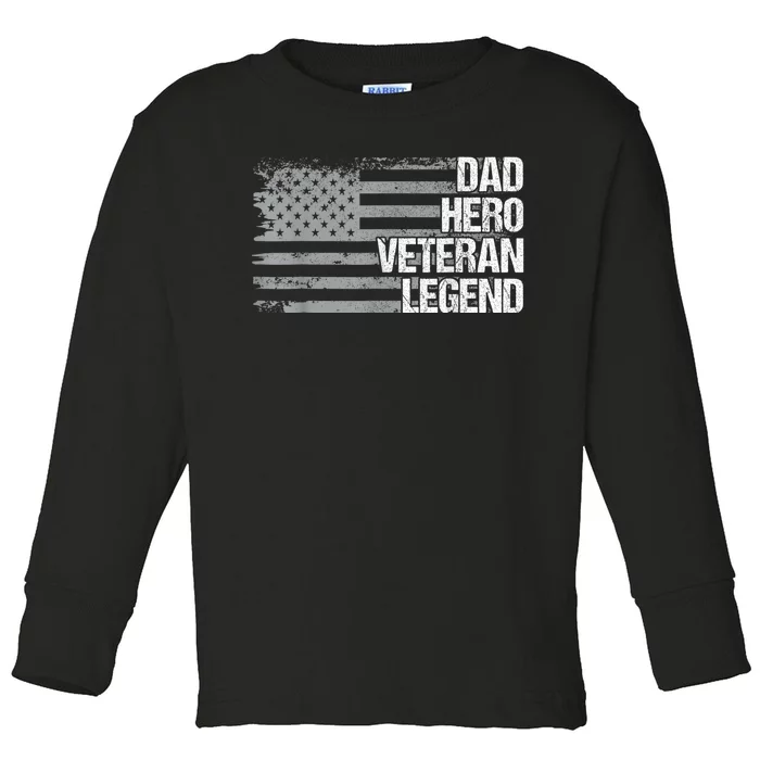 4th Of July For Men Women USA US Flag Dad Grandpa Veteran Toddler Long Sleeve Shirt