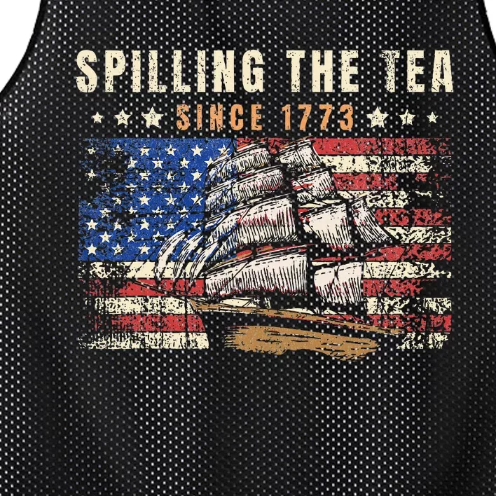 4th Of July Spilling The Tea Since 1773 Mesh Reversible Basketball Jersey Tank