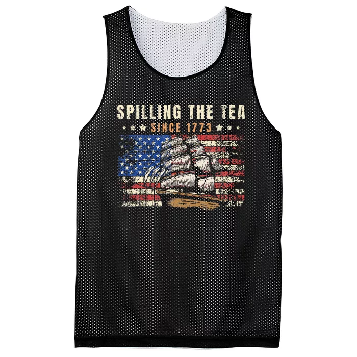 4th Of July Spilling The Tea Since 1773 Mesh Reversible Basketball Jersey Tank