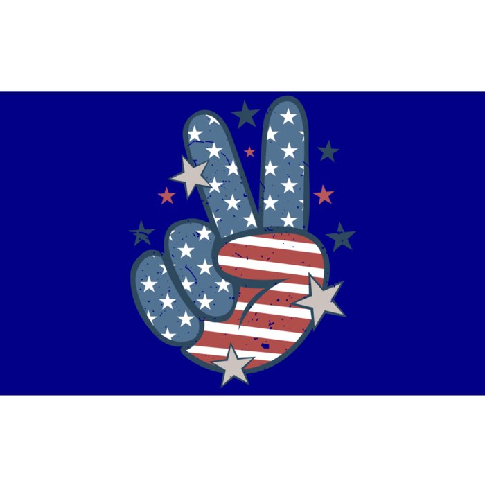 4Th Of July Peace Sign Hand American Flag Patriotic Usa Cute Gift Bumper Sticker