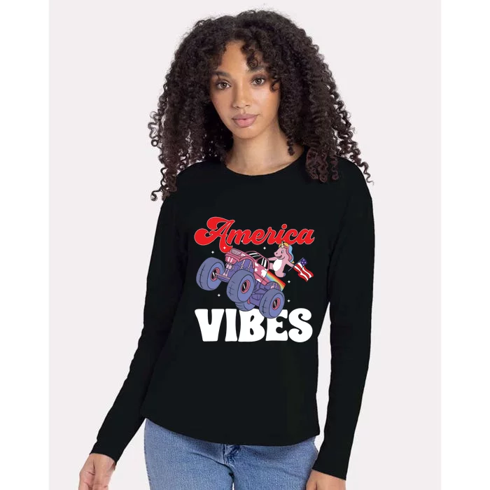 4th Of July America Vibes Gift Womens Cotton Relaxed Long Sleeve T-Shirt