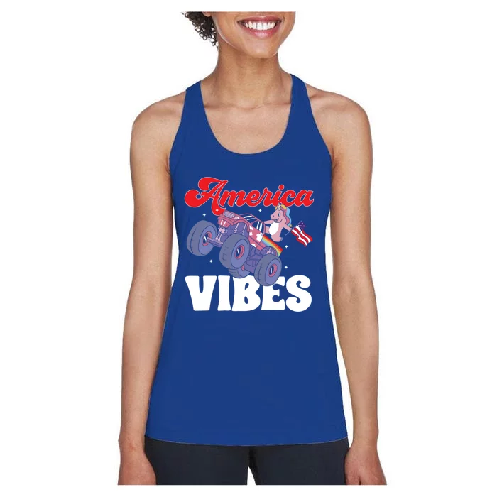 4th Of July America Vibes Gift Women's Racerback Tank