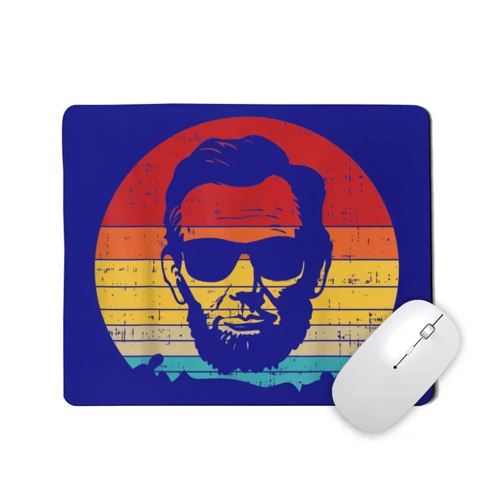 4th Of July Abe Abraham Lincoln Retro Sunset Gift Mousepad