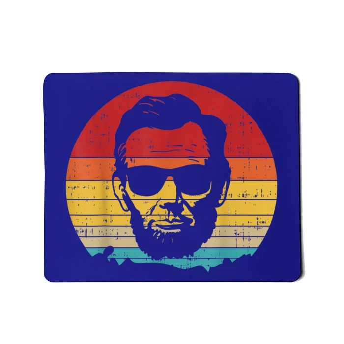 4th Of July Abe Abraham Lincoln Retro Sunset Gift Mousepad