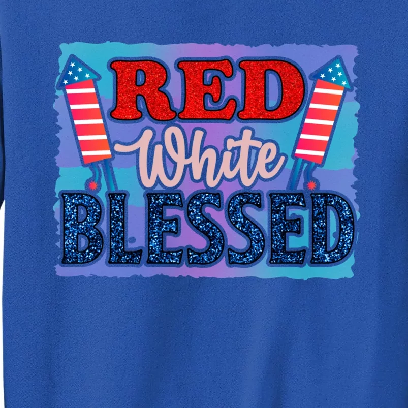 4th Of July Clothes And Accessories Red White Blessed Cute Gift Sweatshirt