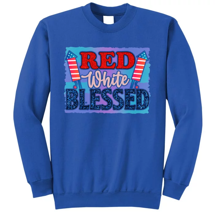 4th Of July Clothes And Accessories Red White Blessed Cute Gift Sweatshirt