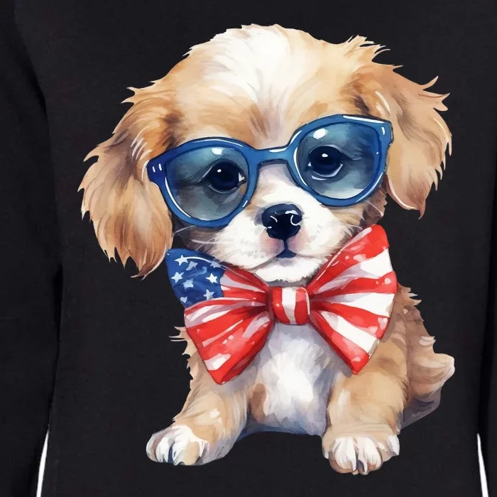 4th Of July Cute Dog Lover Womens California Wash Sweatshirt