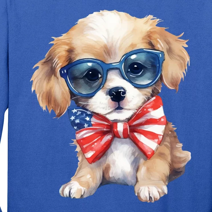 4th Of July Cute Dog Lover Long Sleeve Shirt