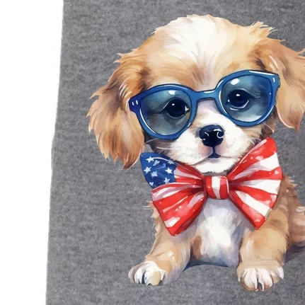 4th Of July Cute Dog Lover Doggie 3-End Fleece Hoodie