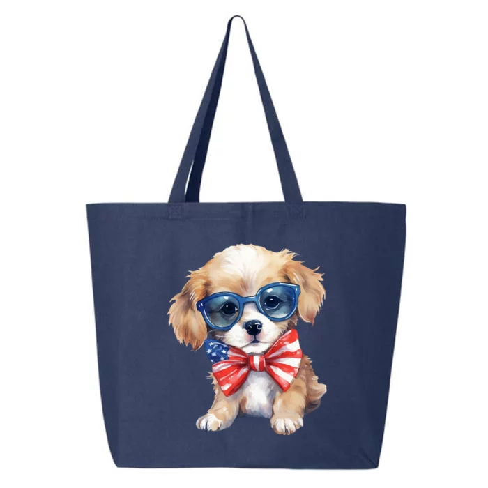 4th Of July Cute Dog Lover 25L Jumbo Tote