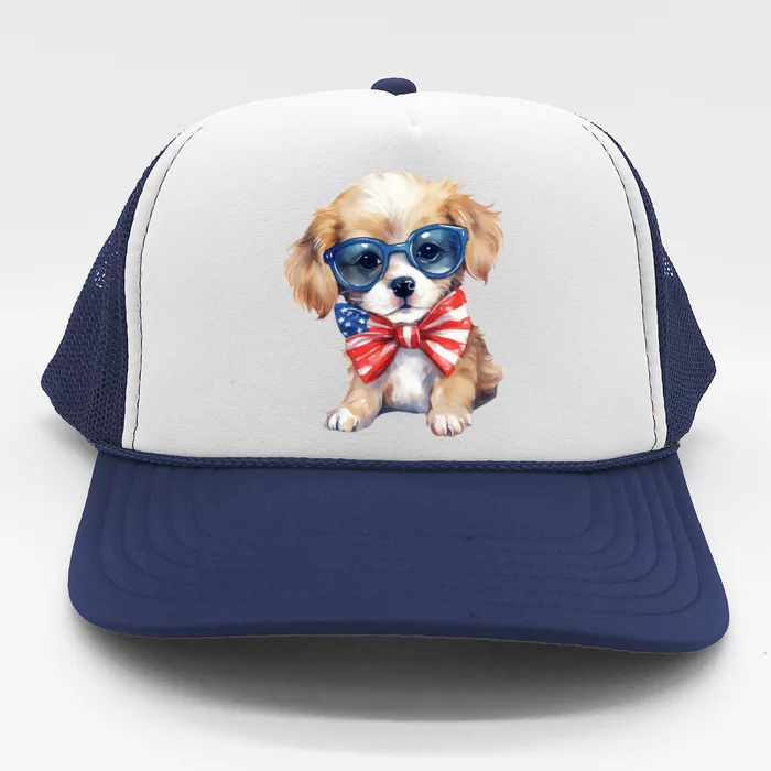 4th Of July Cute Dog Lover Trucker Hat