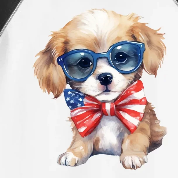 4th Of July Cute Dog Lover Toddler Fine Jersey T-Shirt