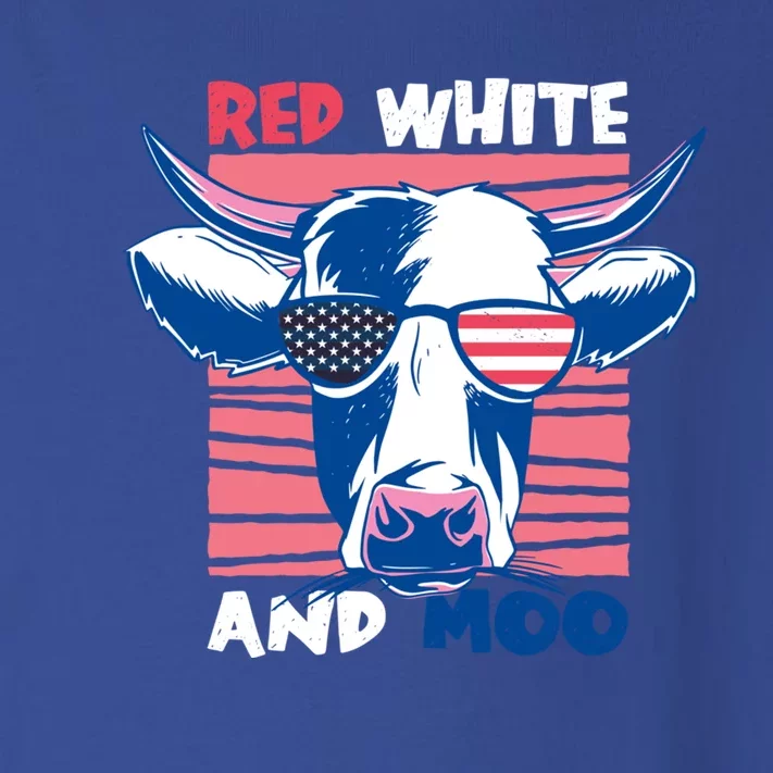 4th Of July Cow Red White And Moo Flag Patriotic Usa Gift Toddler Long Sleeve Shirt