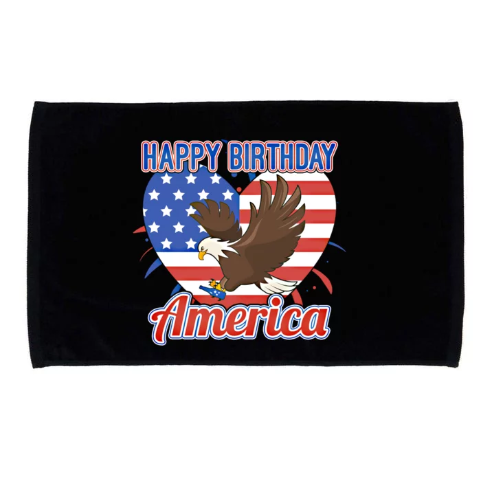 4th Of July Eagle Great Gift Happy Birthday America Gift Microfiber Hand Towel