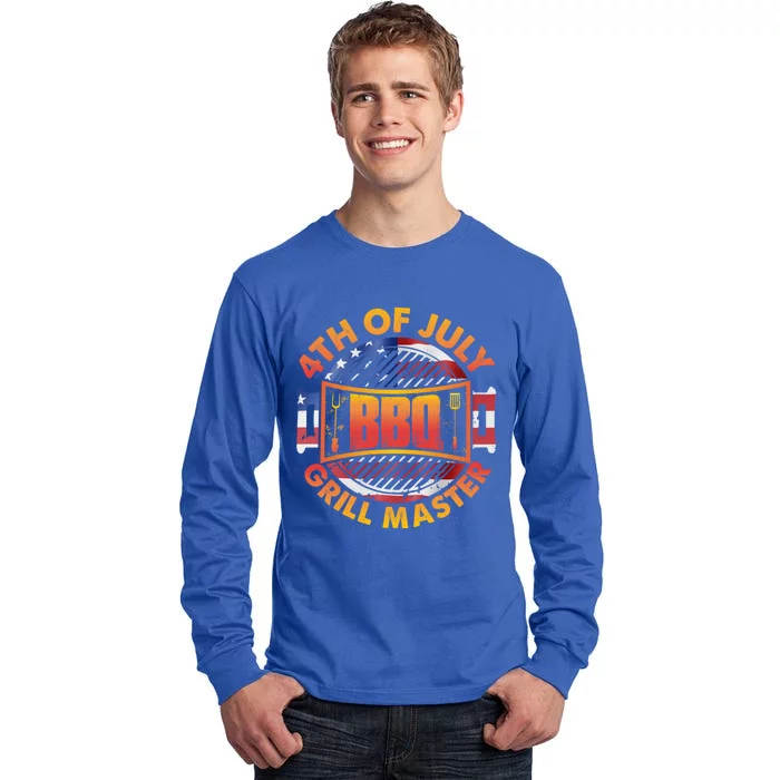 4th Of July Bbq Grill Master Gift Tall Long Sleeve T-Shirt