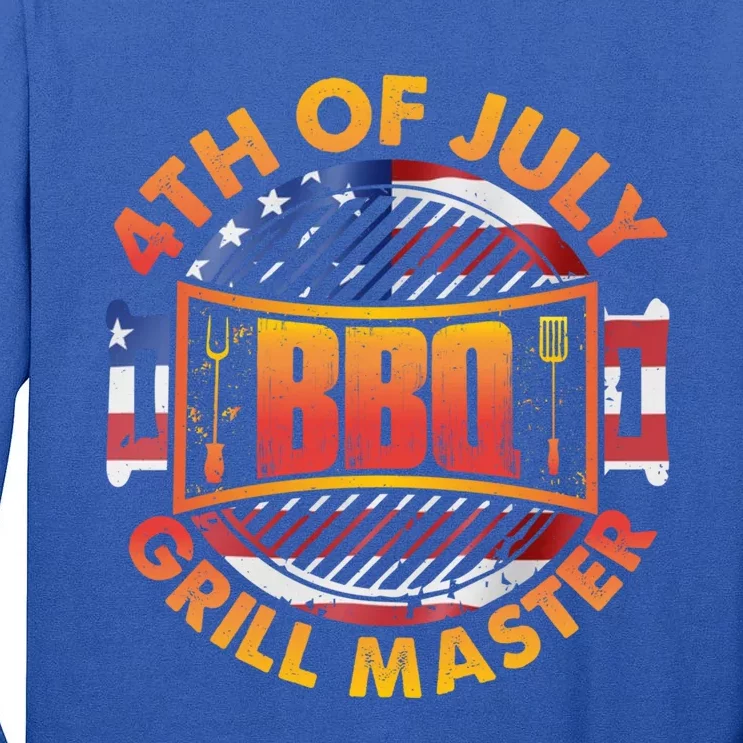 4th Of July Bbq Grill Master Gift Tall Long Sleeve T-Shirt