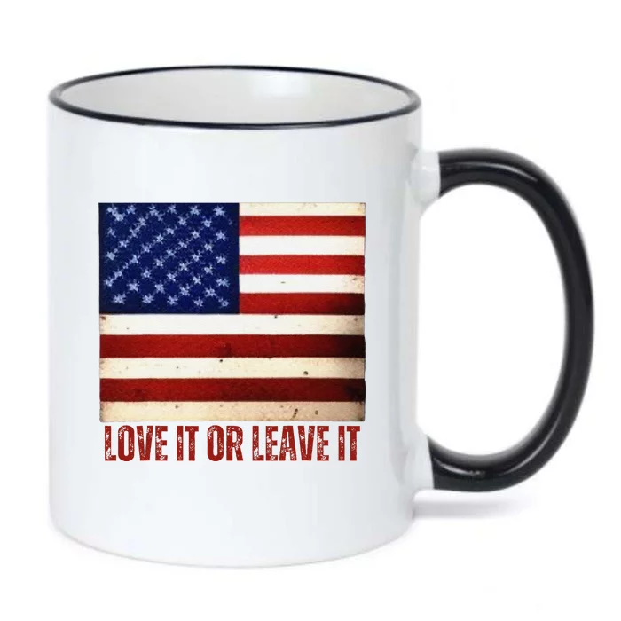 4th Of July Usa Flag Patriotic Love It Or Leave It Black Color Changing Mug