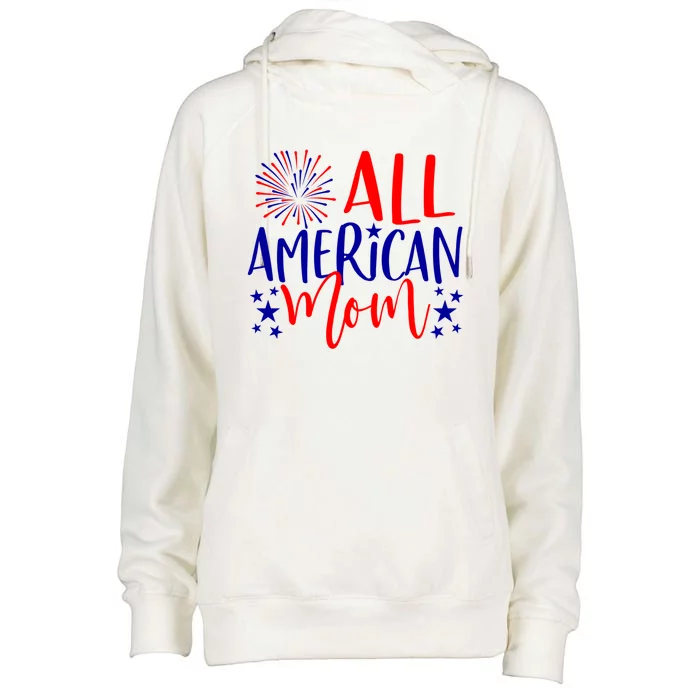 4th Of July Family Matching Meaningful Gift All American Mom Gift Womens Funnel Neck Pullover Hood