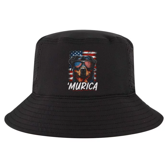 4th Of July Bald Dog Mullet Murica Usa Usa Merica Cool Comfort Performance Bucket Hat